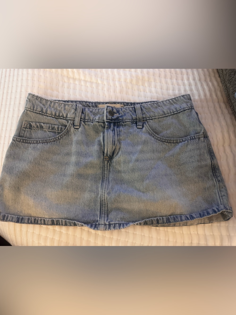 Hollister Light Blue Denim Mini Skirt